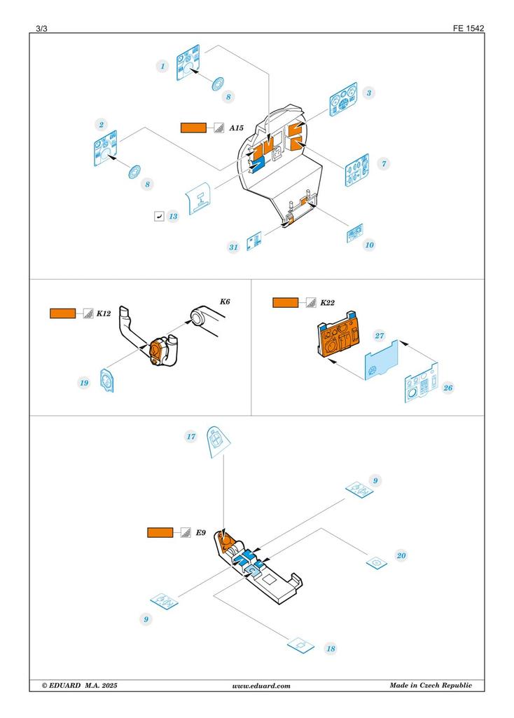 Эдуард 1/48 Do217K Фототравление (для ИКМ) Пластиковые наборы EDUFE1542 (Самолет)