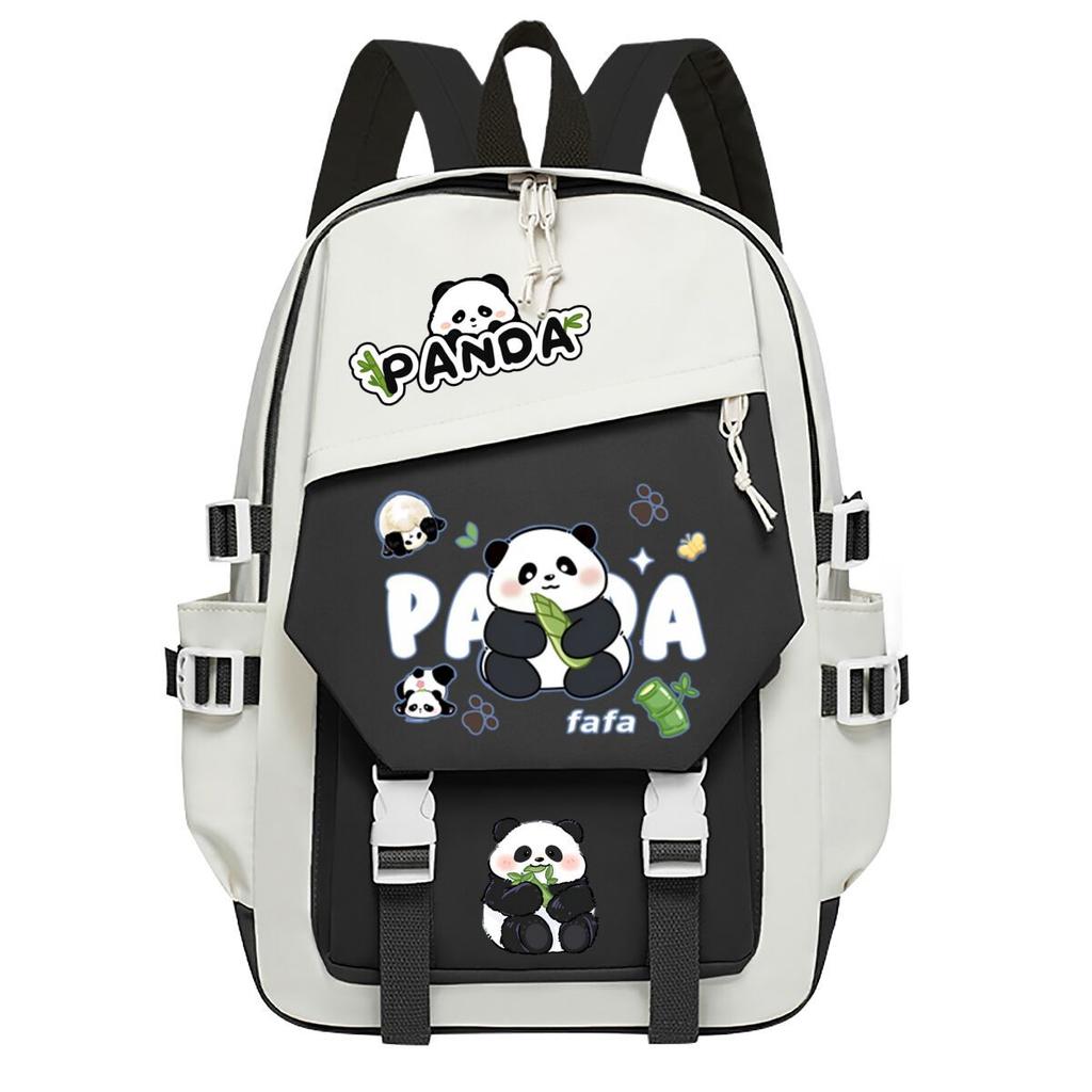 Panda Huahua Cartoon Printed Student Campus Backpack Casual Large Capacity School Bag