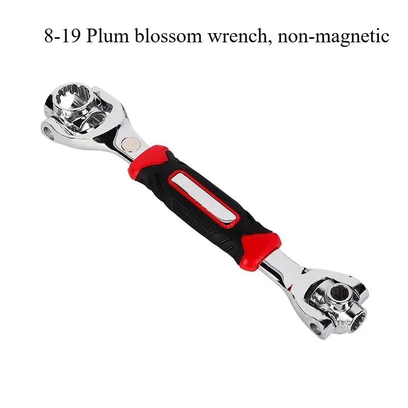 Инструменты 52 в 1, головка работает, универсальные трещоточные шлицевые болты, вращение рукава, ручные инструменты, универсальный гаечный ключ Tiger на 360 градусов