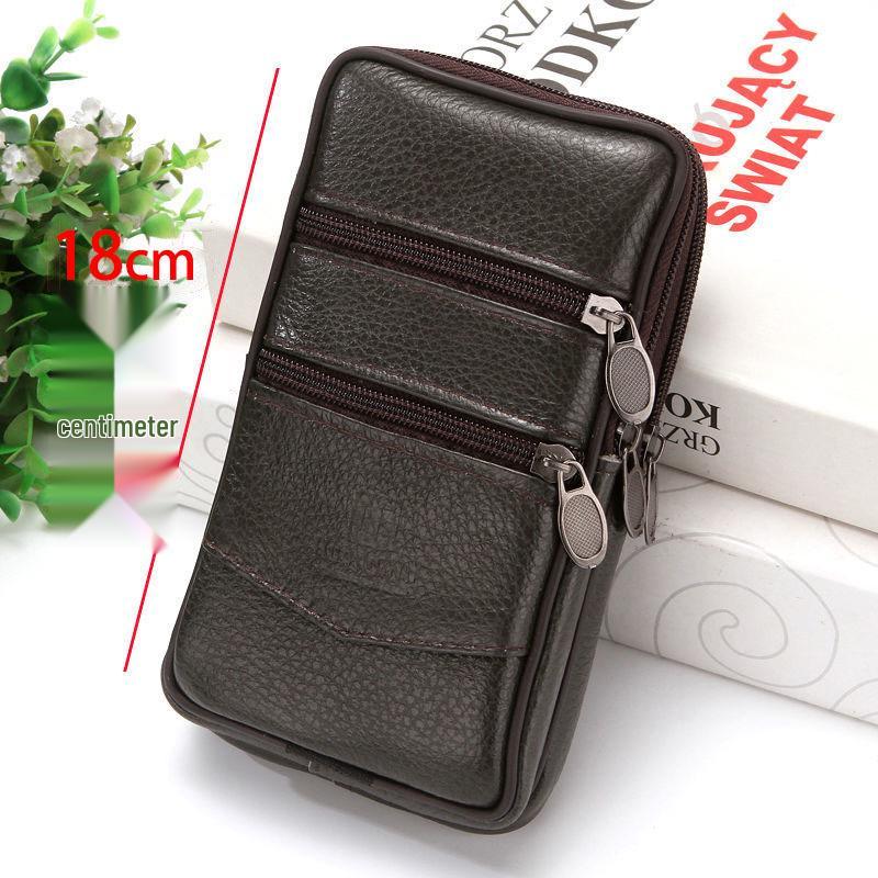 Поясной чехол для телефона из коровьей кожи - Мужской чехол на клипсе 6,7" для пожилого работника