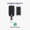 [kwmobile] Совместимо с: Смарт-ключ Renault с 4 кнопками (Только модели, совместимые с Keyless Go) Чехол для ключей - Защитный чехол для ключей - ПУ кожа, Синий/Черный