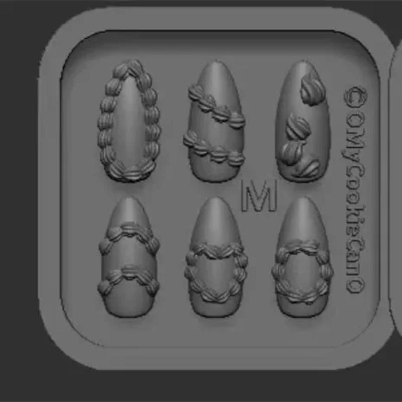 Крем для торта 3D Силиконовая резьба Ювелирные изделия Форма для ногтей Дизайн своими руками Нейл-арт Ногти Украшения Шаблон для нейл-шармов Маникюр