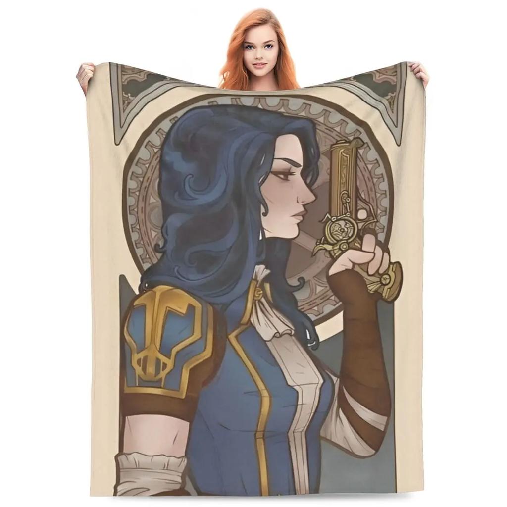 Фланелевое одеяло Arcane Caitlyn Game, теплое мягкое покрывало для пикника на открытом воздухе, покрывало для дивана и кровати