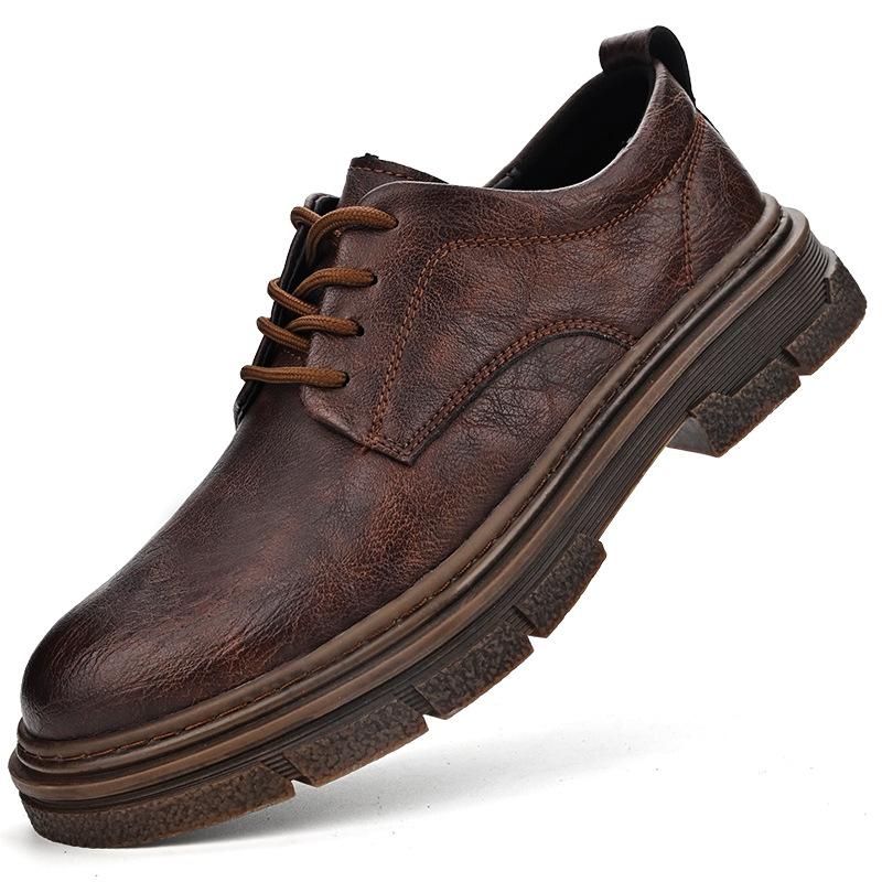 Leather Shoes Men's Summer New Authentic Leather British Style Casual Business Wear Low-Top Work