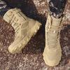New Men High Quality Brand Leather Boots Tactical Desert Combat Boots Men's Outdoor Hiking Shoes Work Safty Ankle Boots