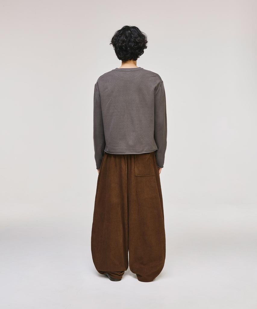 SIGNATURE Curved Corduroy Elastic Pants [Brown]