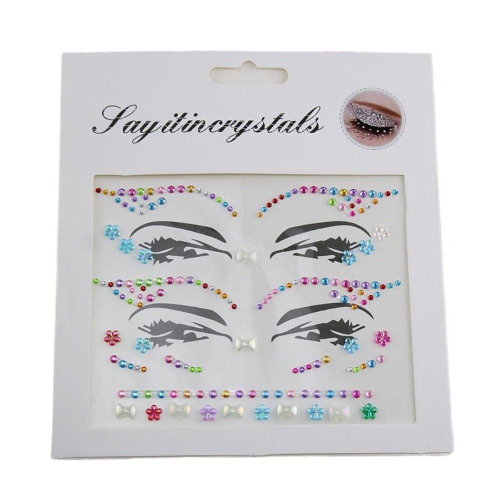 Disposable 3D Face Tattoo Crystal Sticker Fashion Temporary Tattoo Sticker Girls