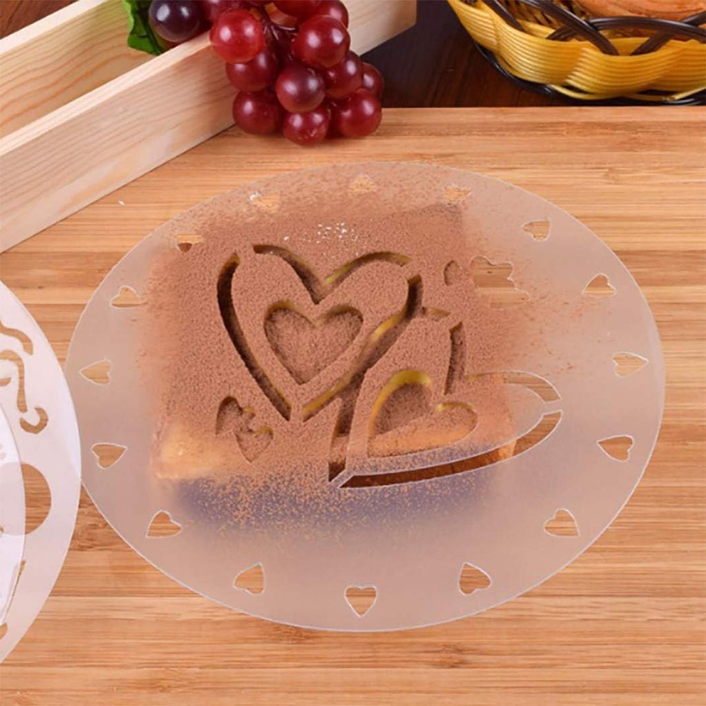 iSuperb 4 Pieces Cake Top Stencils Cookie/Cake Decorating Painting Templates Baking Tool for Cupcake Wedding Cake Fondant Impression, Wedding