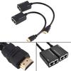 2Pcs HDMI-compatible To 3D 1080P RJ45 Cat5e/6 LAN Ethernet Balun Extender Repeater Adapter