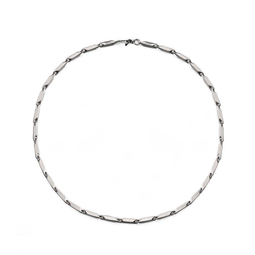 Корейское ожерелье из нержавеющей стали в форме дынного семечка: Мужские фаски Diamond Titanium Steel, 3D-дизайн, разные размеры