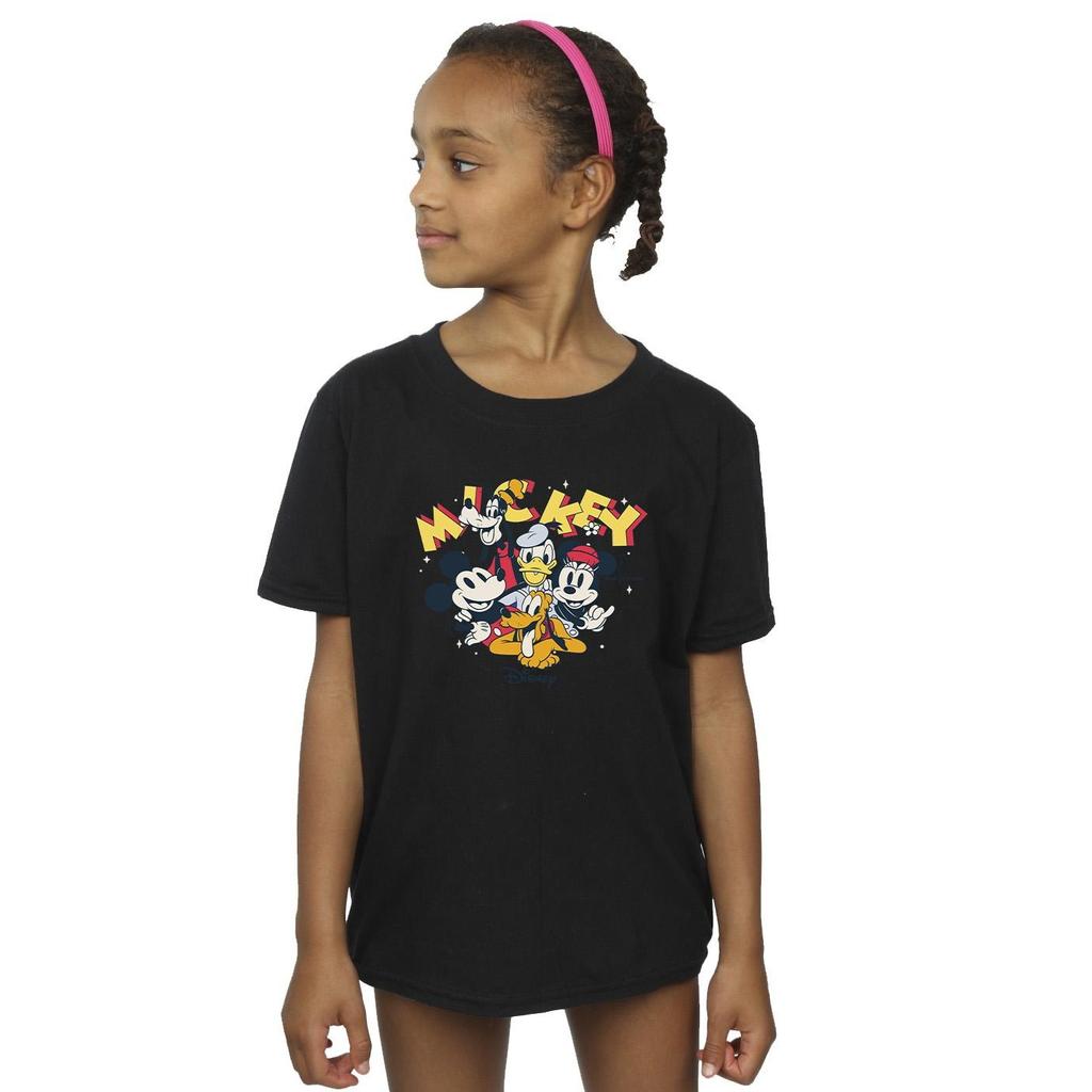 Disney Girls Mickey Mouse Group Cotton T-Shirt