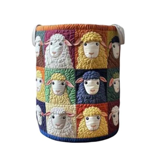 Quilted Laundry Basket, Thick Durable Fabric Storage Hamper, with Reinforced Handles, Clothes Toys Organizer for Home Decor