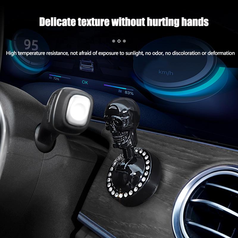 Car Mounted Titanium Alloy Skull Starter One Button Joystick Engine Start Stop Lever Anti Misoperation Ignition Switch Access