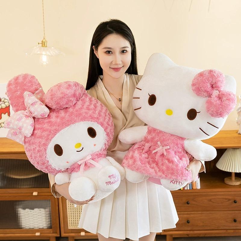 Rose KT cat plush toy cute large pink Melody doll gift healing doll
