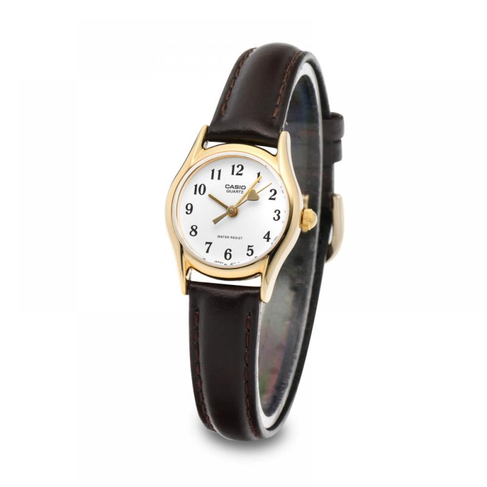 Casio Ltp 1094q 7b5rdf Ltp 1094q 7b5 Аналоговые Студенческие Часы с Секундной Стрелкой на Кожаном Ремешке для Женщин