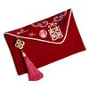 Multiple Patterns Wedding Red Envelope Best Wishes Embroidery New Year Blessing Bag Canvas Bag Tassel Design Red Money Packet