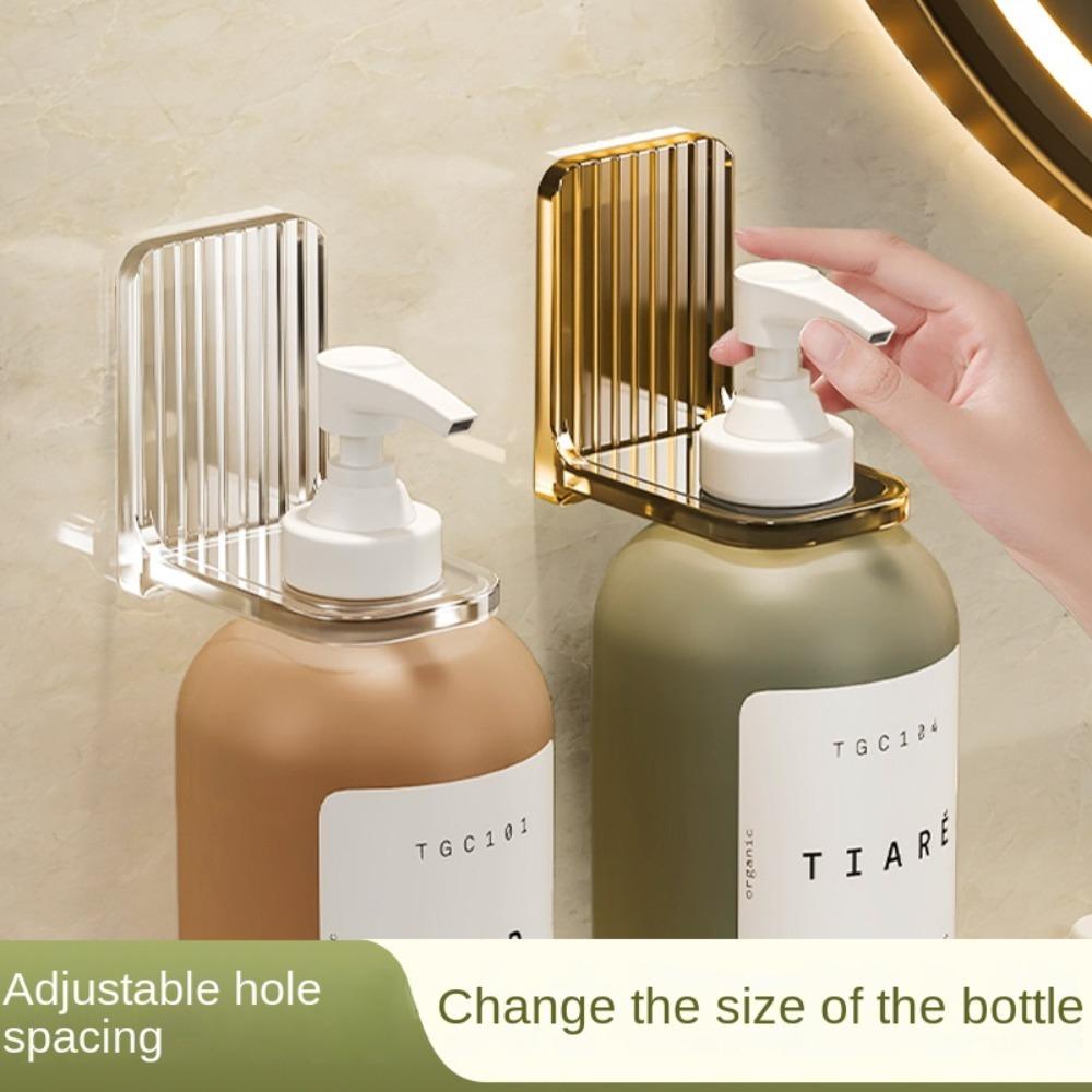 Adjustable Shampoo Bottle Holder Non-rust Hand Soap Wall Hanger Shower Gel Bottle Rack  Bathroom