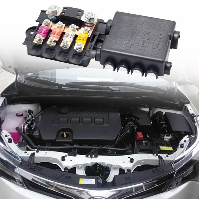 4+1 Way Safety Bolt Type Fuse Box Power Distribution Fuses Holder for High and Medium Circuits Easy to Installation