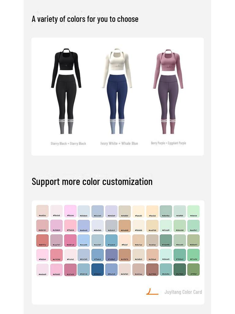 Juyitang Peach Halter Neck High-Intensity Yoga Top - Bra-Free Sports Suit