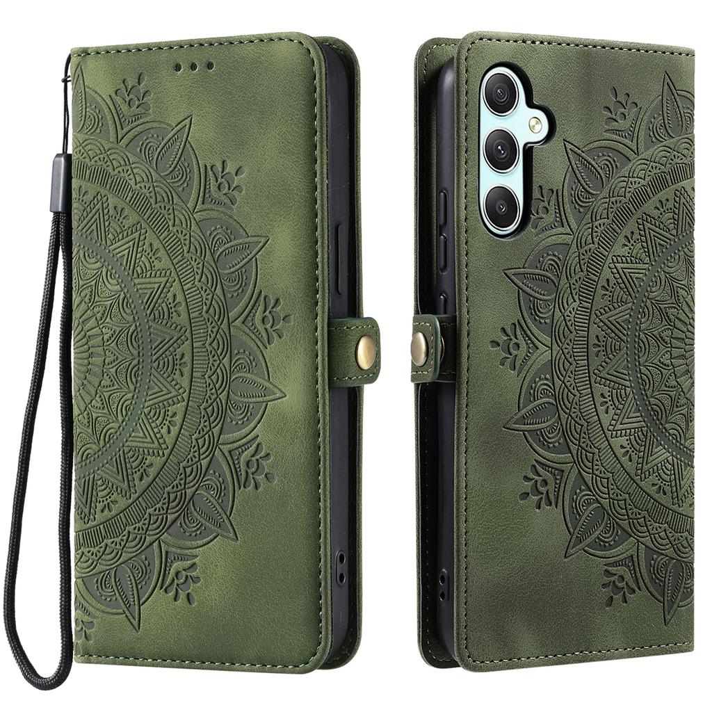 Style 016 For Samsung Galaxy S23 FE Case Skin Feel Totem Imprinted Wallet Leather Phone Cover
