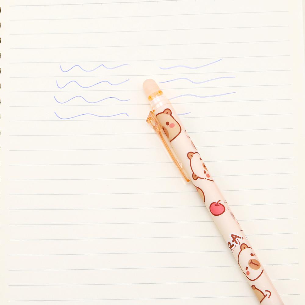 1 шт. Милая стираемая ручка Capybara гелевая ручка пресс офисный подарок школьные принадлежности канцелярские принадлежности Kawaii забавная ручка