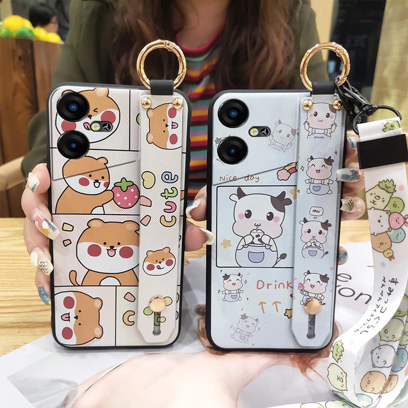 Back Cover Cute Phone Case For Tecno Pova Neo3/LH6N Protective Waterproof Cartoon Silicone Ring Anti-dust Soft Case