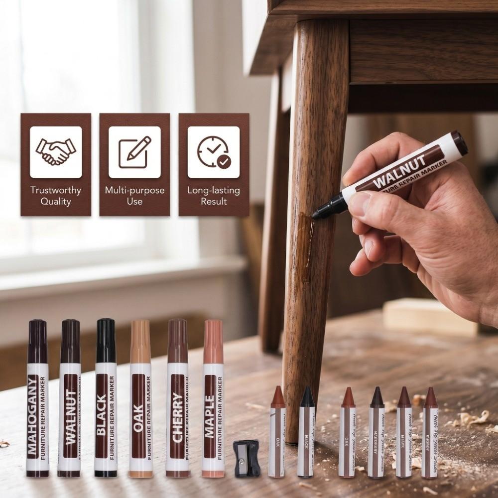 13PCS Multi Tone Assortment Wood Furniture Repair Pen  Scratch Concealing