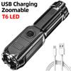 LED Rechargeable Flashlight Mini Handheld Zoomable Flashlight High Lumen Camping Light with 3 Light