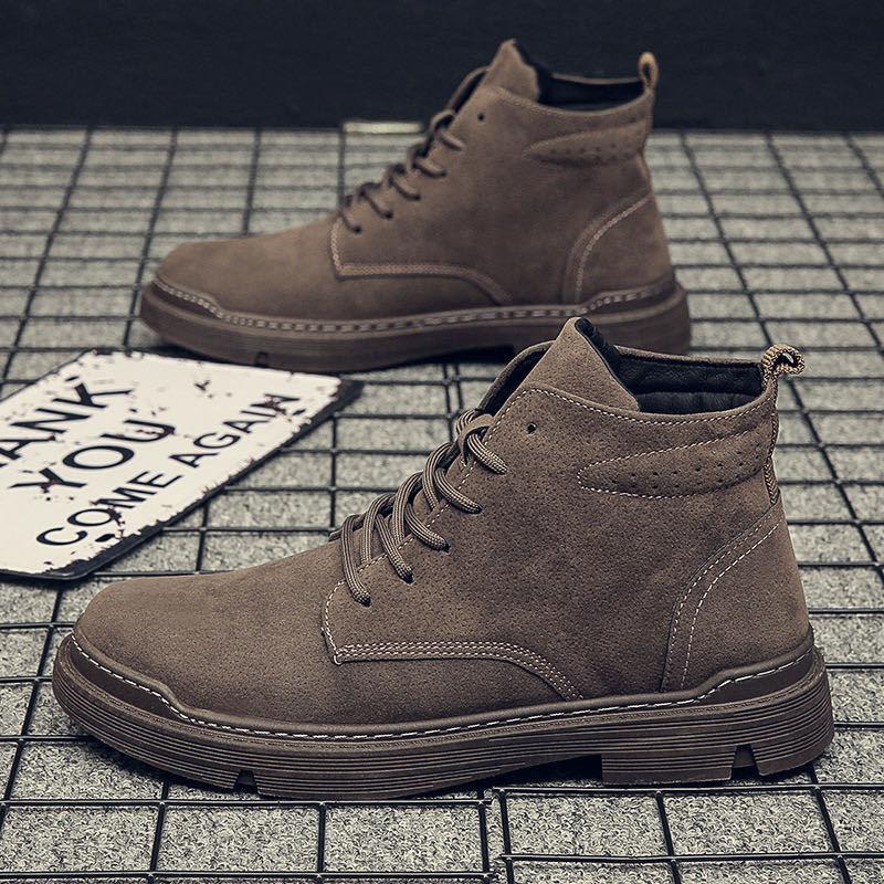 Fashion Men's High Top Work Shoes Fashion Boots Men's Casual Tooling Shoes Zapatos De Hombre Platform Boots Men Black Shoes for Men