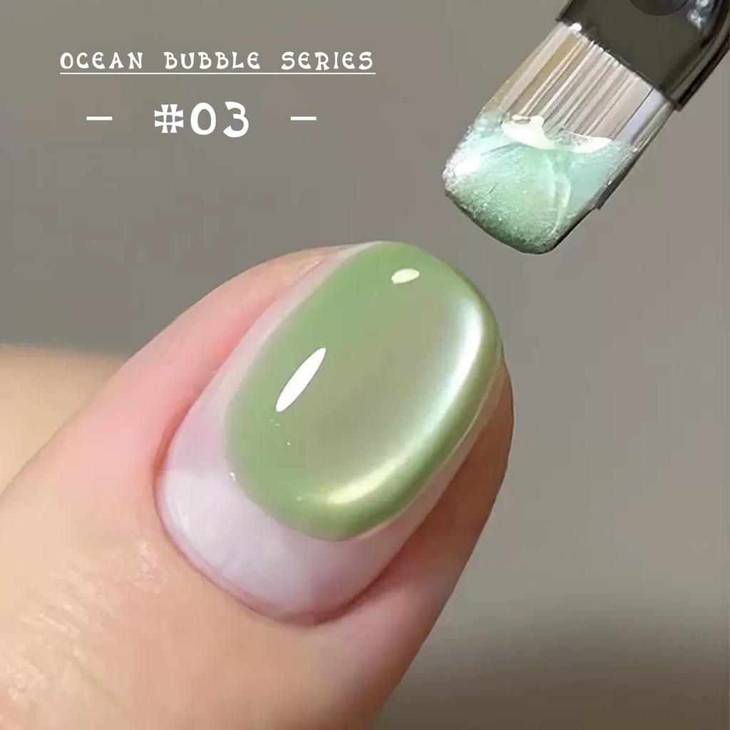 8 мл розовая вода золото кошачий глаз океан пузырь стеклянные бусины гель лак для ногтей весенние ногти маникюр украшения