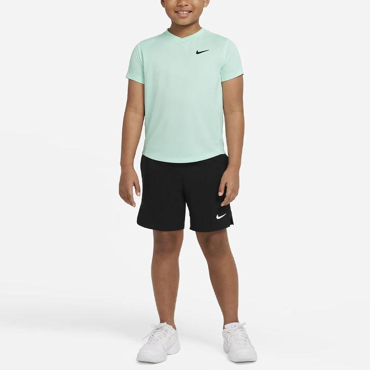 Nike Футболка Court Dri-FIT Victory Solid Logo с коротким рукавом, детские топы, цвет бирюзовый CV7565-379