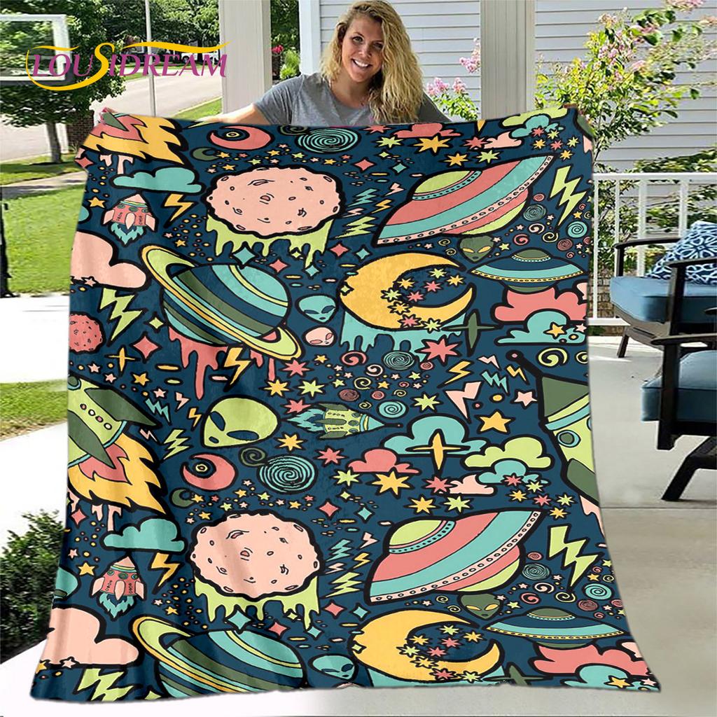 Детское мультяшное одеяло с изображением астронавта из космоса, фланелевое одеяло, мягкое теплое одеяло для гостиной, спальни, дивана, подарок