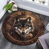 Круглый ковер Steampunk Wolf Emblem, Ковер для гостиной, спальни, дивана, игровой комнаты, Нескользящий коврик для пола