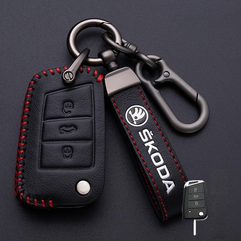 NTHX6 Car Remote Key Fob Case Cover Protector Holder Shell For Skoda Octavia A5 A7 Fabia Superb Kodiaq Karoq Auto Keychain Accessories