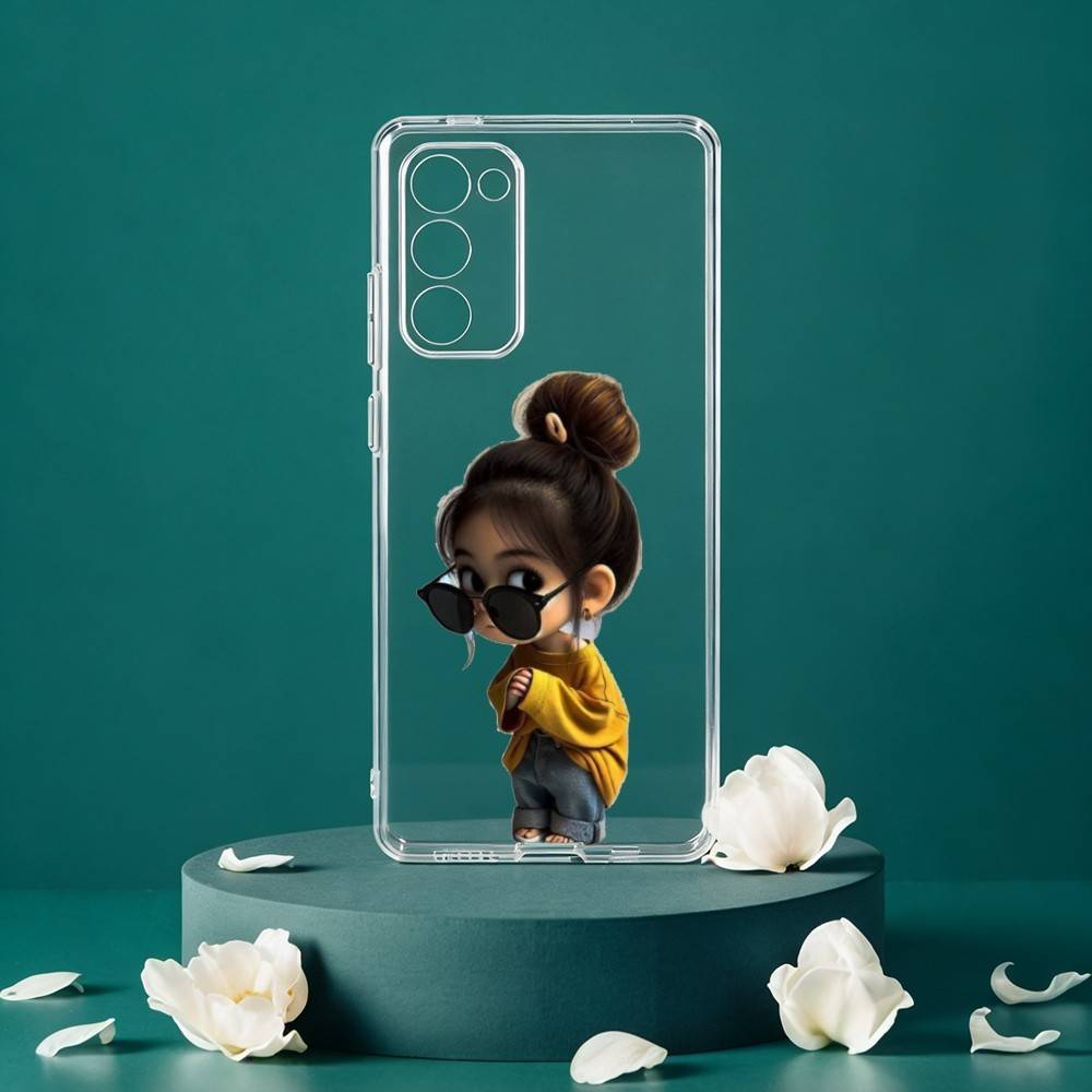 Мультяшный милый чехол для телефона с изображением девочки для Samsung Galaxy S24 S25 S23 S22 S21 Plus S24 S25 Прозрачный чехол