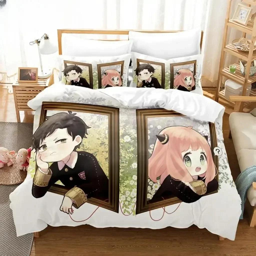 Spy X Family 3D Print Anime Duvet Cover Sets Наволочки для мальчиков Подарочный комплект постельного белья из полиэстера Single Twin Queen King Anya Forger