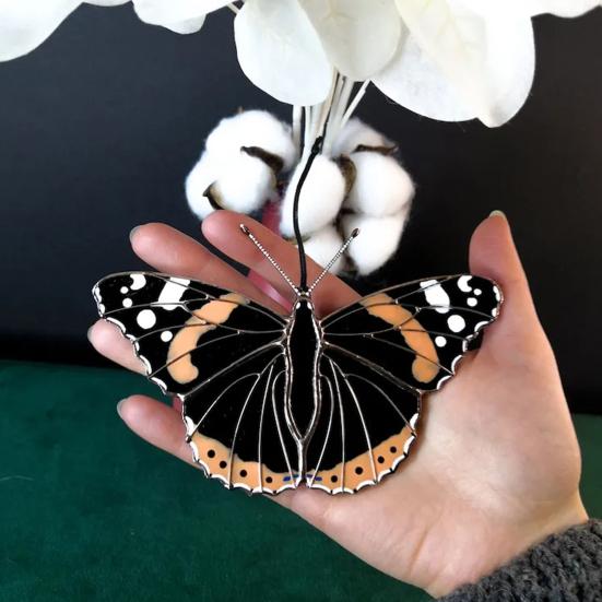 Подвеска-ловец солнца 'Бабочка' с шнурком, легко подвешивается, для помещения и улицы, украшение 'бабочка'