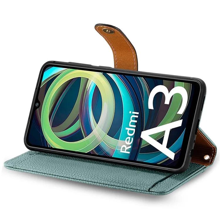 Для Xiaomi Redmi A3 / Poco C61 4G чехол RFID блокирующий молнию кошелек кожаный флип-чехол для телефона