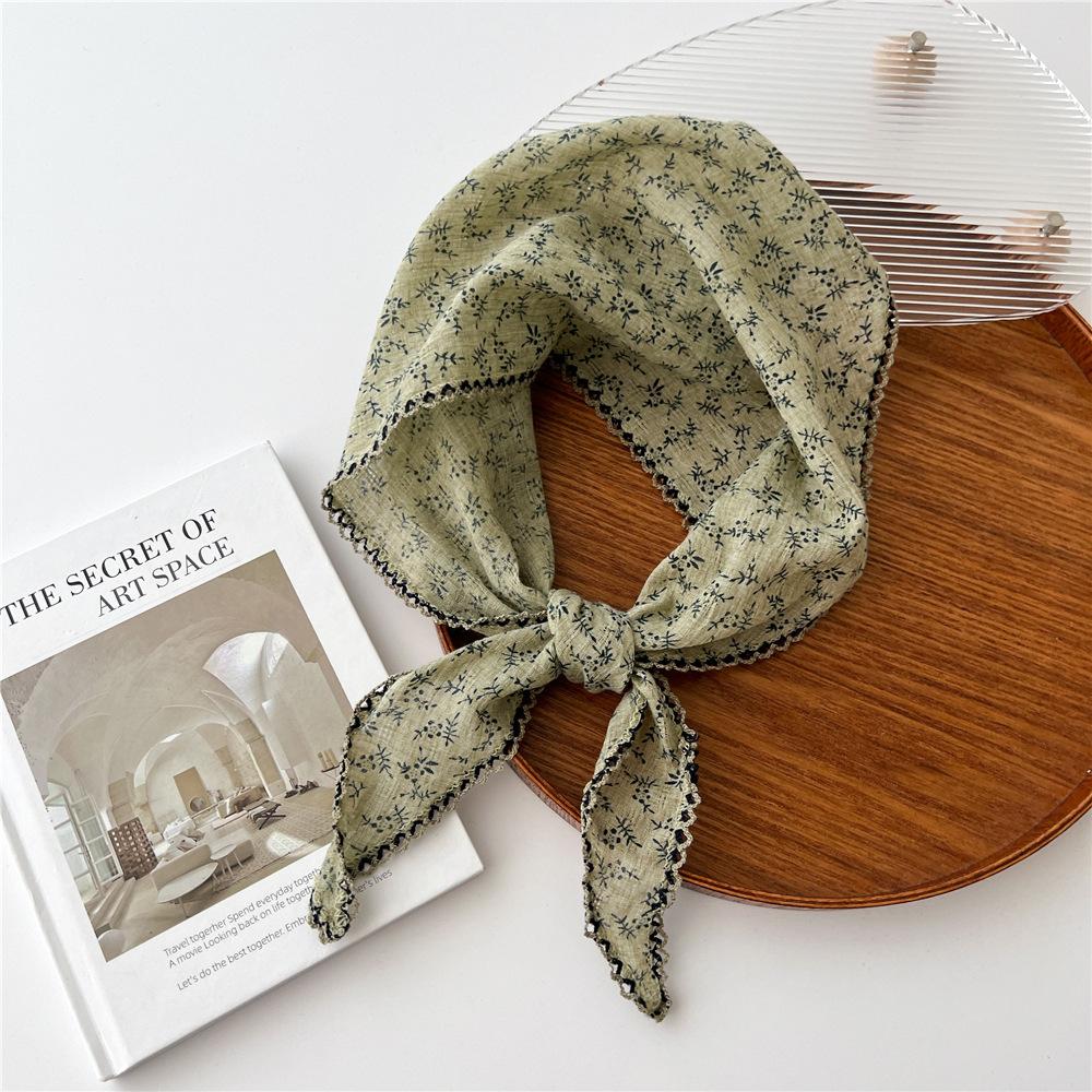 Spring/Summer Fashion Floral Cotton-ramie Hijab Outdoor Breathable Wraps Women’s Knitting Versatile Print Scarf