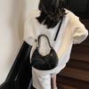 This Year's Popular Simple Bow Messenger Women's Bag Sweet Wind Portable Crescent Bag Niche Texture Foreign Shoulder Bag