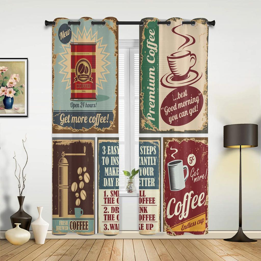 Кофейная чашка, торт, конфеты, современные шторы для зала, гостиной, кухни, спальни для мальчиков и девочек, длинные шторы для окон, декор для дома