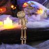 Yousheng Articulated Pumpkin Man Halloween Decoration Spooky Wooden Pumpkin Skeleton Tabletop Ornament for DIY Home Office Decor