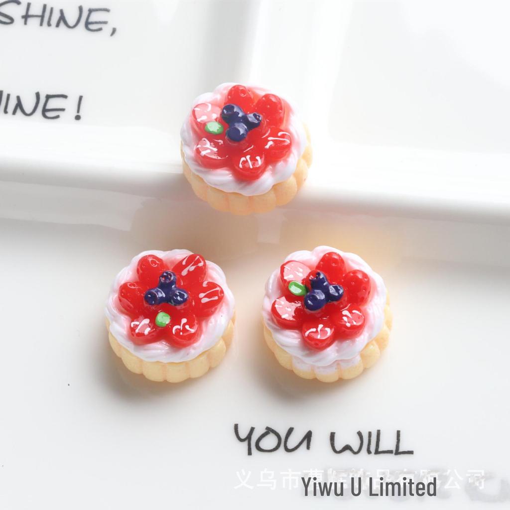 Realistic Rose Cake Food Play Cream Glue Mobile Phone Case Keychain Pendant Resin Jewelry Accessories