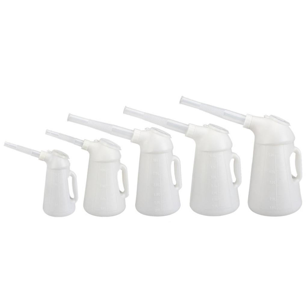 Oil Jug with Spout Engine Oil Dispenser Jug Leakage Proof Oil Measuring Container with Lid for Automotive Fluids