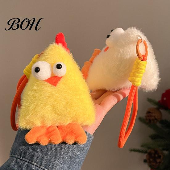 Fluffy Cartoon Hanging Ornament Cute Big-Eye Animal Plush Keychain, Triangle Monster Pendant for Keychain Backpack, Soft Stuffed Bag Charm,
