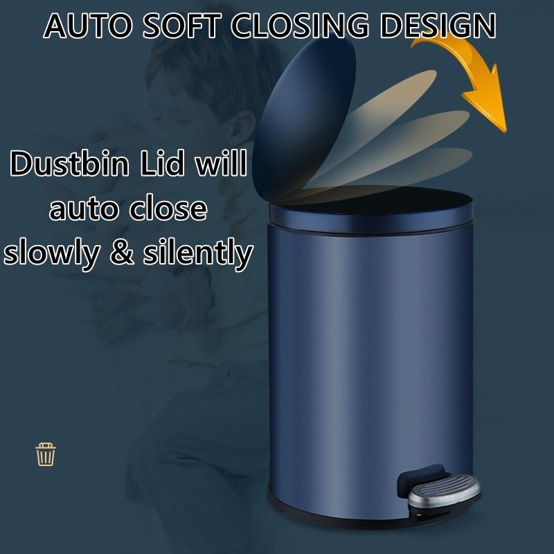 Бытовое мусорное ведро большой вместимости 6 л/8 л/12 л, автоматическое плавное закрывание, мусорное ведро из нержавеющей стали, минималистичный дизайн
