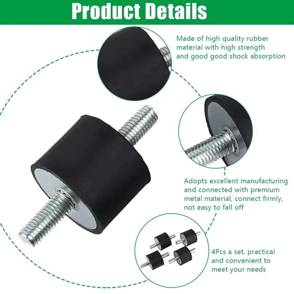 M10 40*30 Rubber Mount Damper Threaded Damper Shocks Struts Damper Air Compressor Pump Anti Vibration Rubber Mount Shock Damper