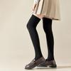 Female Spring and Autumn Solid Color Vertical Stripe All Kinds of Pressure Show Thin Preppy Style Calf Socks