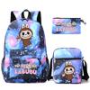 3Pcs/set Cartoon Printed Backpack Teenager Student Boy Girl Schoolbag Larger Capacity Bagpack Travel Bag Kid Gift Mochila