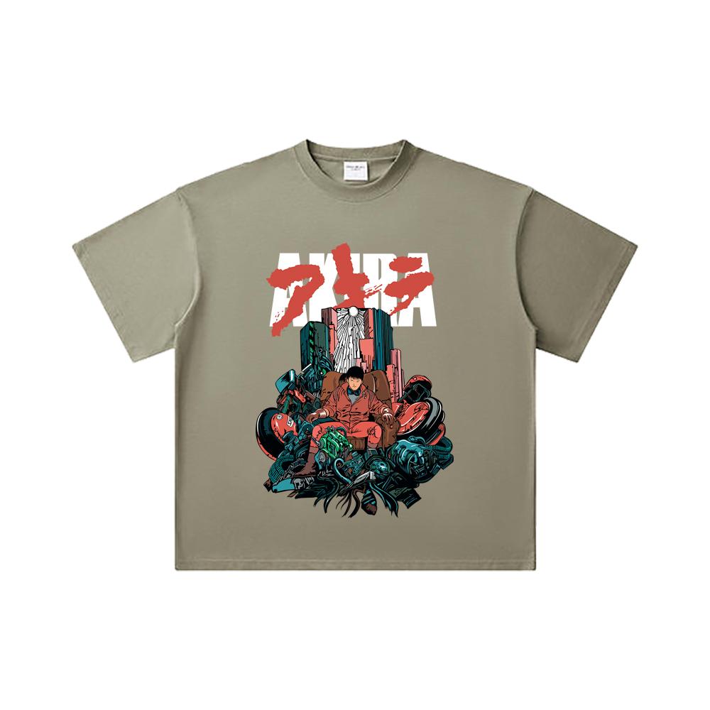 Хлопковая футболка унисекс Akira V1, плотность 260 г/м², двойная пряжа, 32 нити, 100% хлопок, с принтом